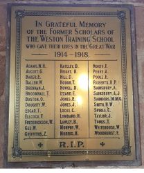 3WW1 Weston School Plaque